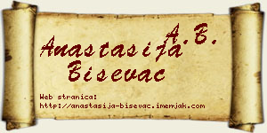 Anastasija Biševac vizit kartica